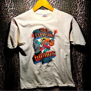 WMMS Cleveland Vintage 1990 Men’s LARGE White T-shirt 100.7 FM PREOWNED